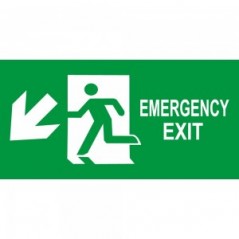 Scritta Emergency exit sinistra basso in alluminio composito da parete
