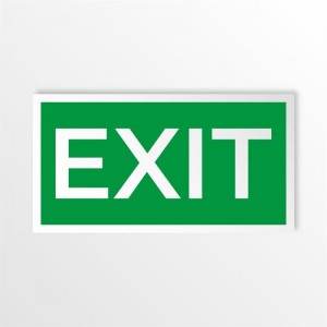 Scritta Exit in alluminio composito da parete
