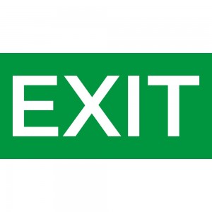 Scritta Exit in alluminio composito da parete