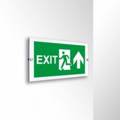 Scritta Exit alto in alluminio composito da parete