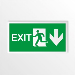 Scritta Exit basso in alluminio composito da parete
