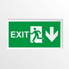 Scritta Exit basso in alluminio composito da parete