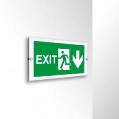 Scritta Exit basso in alluminio composito da parete