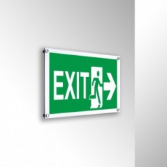 Scritta Exit destra in alluminio composito da parete