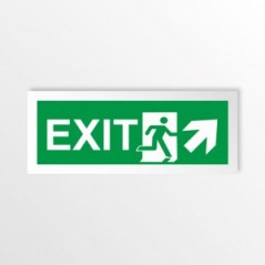 Scritta Exit destra alto in alluminio composito da parete