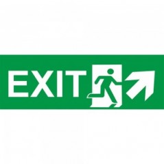 Scritta Exit destra alto in alluminio composito da parete