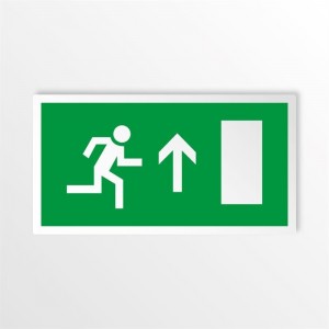 Uscita d'emergenza con porta alto in alluminio composito da parete