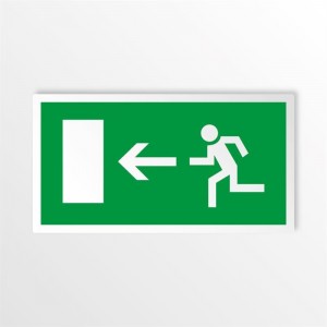 Uscita d'emergenza con porta sinistra in alluminio composito da parete