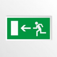 Uscita d'emergenza con porta sinistra in alluminio composito da parete