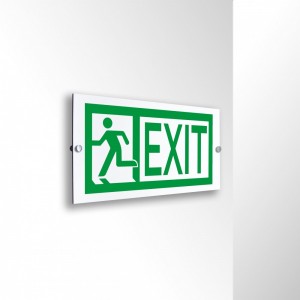 Uscita d'emergenza exit sinistra in alluminio composito da parete