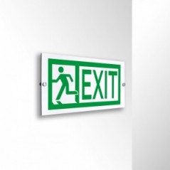 Uscita d'emergenza exit sinistra in alluminio composito da parete