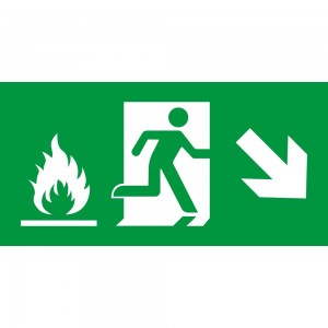 Uscita emergenza con fiamme destra basso in alluminio composito da parete