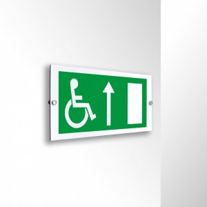 Uscita emergenza disabile alto in alluminio composito da parete