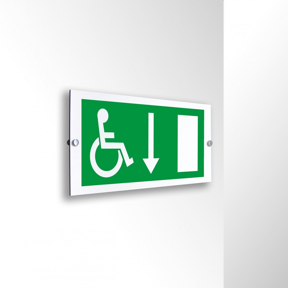 Uscita emergenza disabile basso in alluminio composito da parete