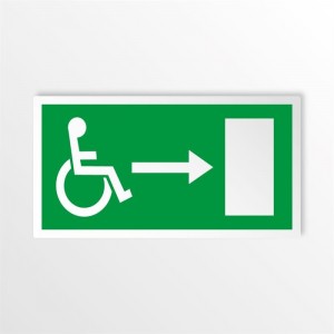 Uscita emergenza disabile destra in alluminio composito da parete