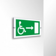 Uscita emergenza disabile destra in alluminio composito da parete