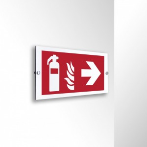 Estintore destra in alluminio composito da parete