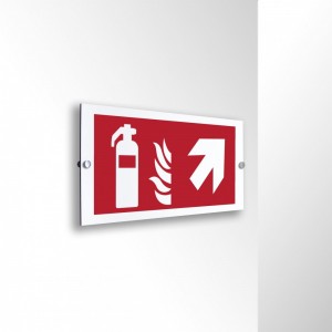 Estintore destra alto in alluminio composito da parete