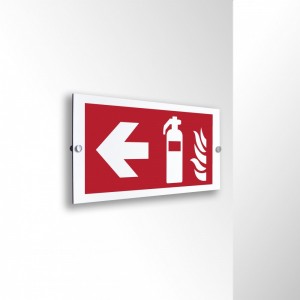 Estintore sinistra in alluminio composito da parete