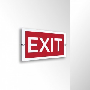 Scritta Exit in alluminio composito da parete