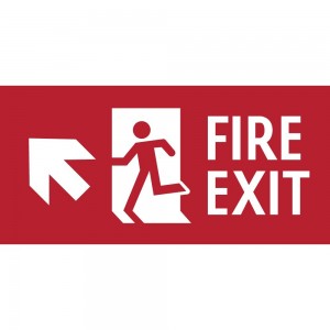 Scritta Fire exit sinistra alto in alluminio composito da parete