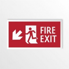 Scritta Fire exit sinistra basso in alluminio composito da parete