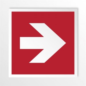 Freccia antincendio destra in alluminio composito da parete