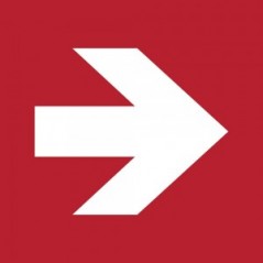 Freccia antincendio destra in alluminio composito da parete