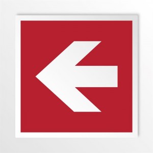 Freccia antincendio sinistra in alluminio composito da parete