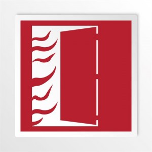 Porta tagliafuoco a chiusura automatica in alluminio composito da parete
