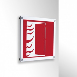 Porta tagliafuoco a chiusura automatica in alluminio composito da parete