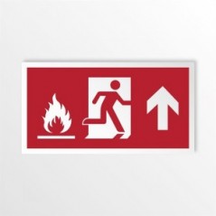 Uscita antincendio con fiamme alto in alluminio composito da parete