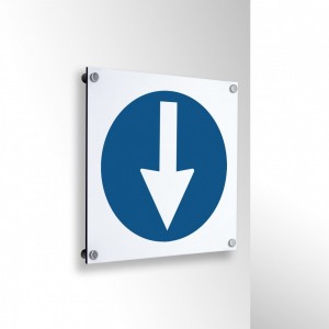 Freccia basso in alluminio composito da parete