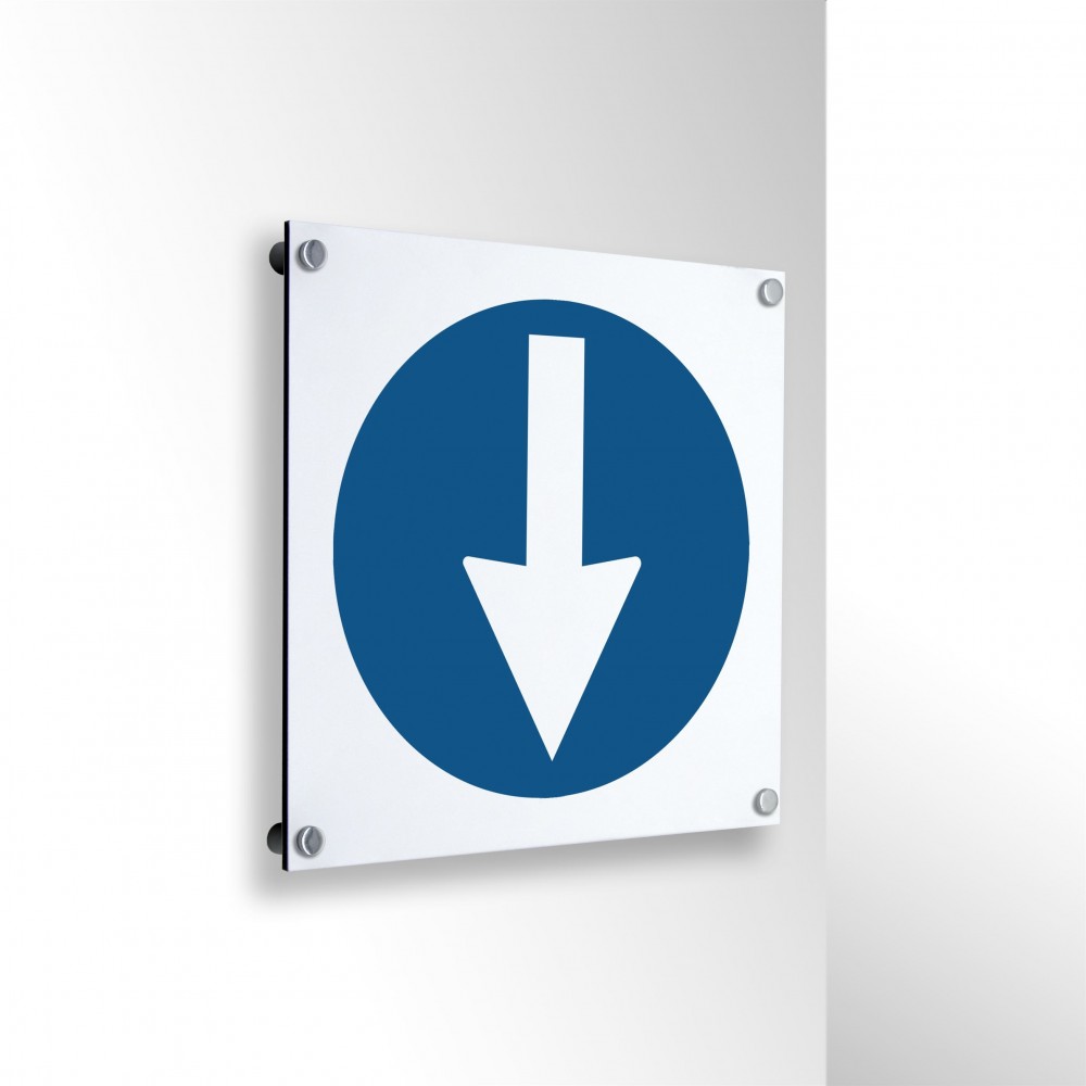 Freccia basso in alluminio composito da parete