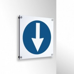 Freccia basso in alluminio composito da parete