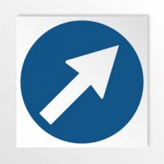 Freccia destra alto in alluminio composito da parete