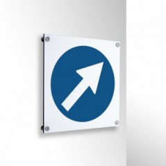 Freccia destra alto in alluminio composito da parete