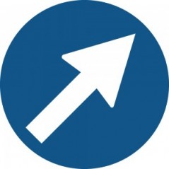 Freccia destra alto in alluminio composito da parete