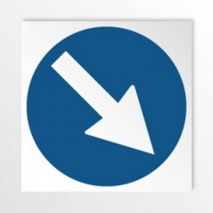 Freccia destra basso in alluminio composito da parete