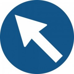 Freccia sinistra alto in alluminio composito da parete