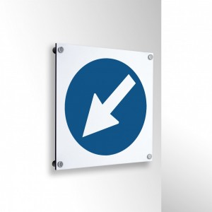 Freccia sinistra basso in alluminio composito da parete