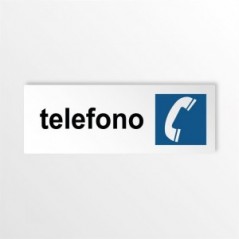 Telefono con scritta in alluminio composito da parete