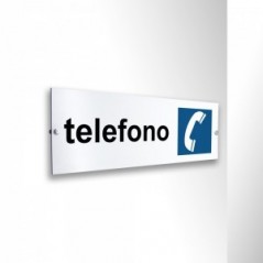 Telefono con scritta in alluminio composito da parete