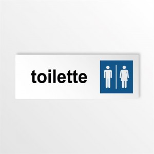 Toilette uomini e donne con scritta in alluminio composito da parete