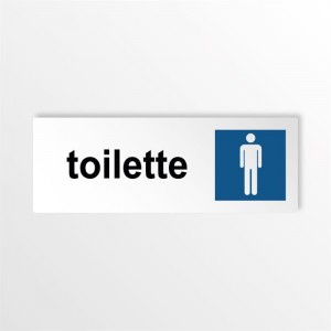 Toilette uomini con scritta in alluminio composito da parete