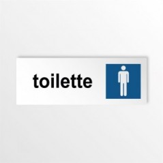 Toilette uomini con scritta in alluminio composito da parete