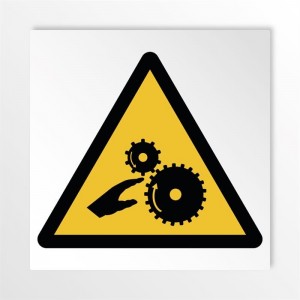 Pericolo di schiacciamento rulli dentati in alluminio composito da parete