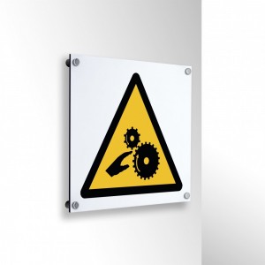 Pericolo di schiacciamento rulli dentati in alluminio composito da parete