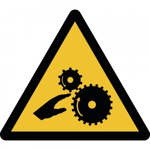 Pericolo di schiacciamento rulli dentati in alluminio composito da parete