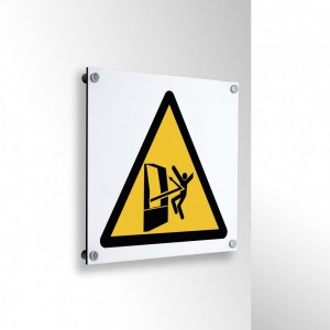 Pericolo proiezione di oggetti in alluminio composito da parete